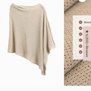 We Wear Amma Cacoon. Beige Knit Poncho